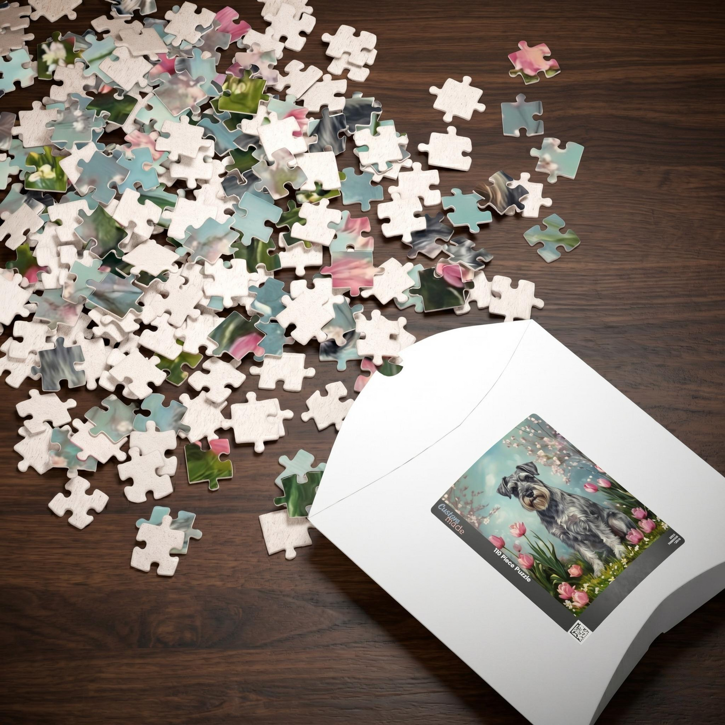 Schnauzer Spring Garden Jigsaw Puzzle