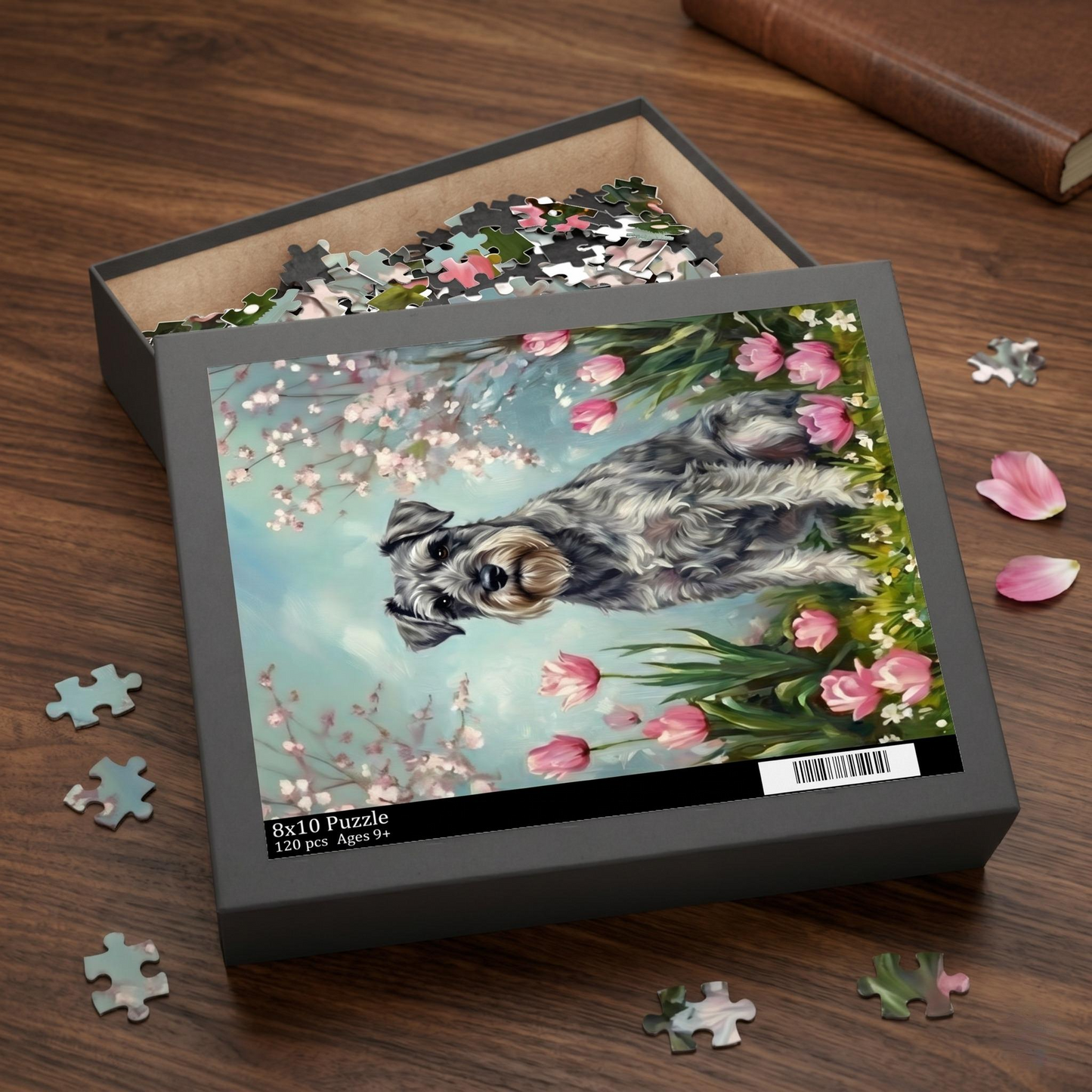 Schnauzer Spring Garden Jigsaw Puzzle