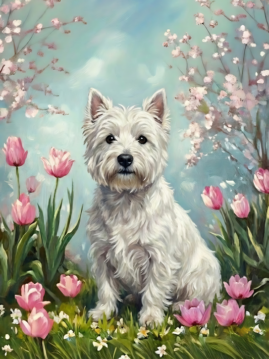 Westie in Tulips Puzzle