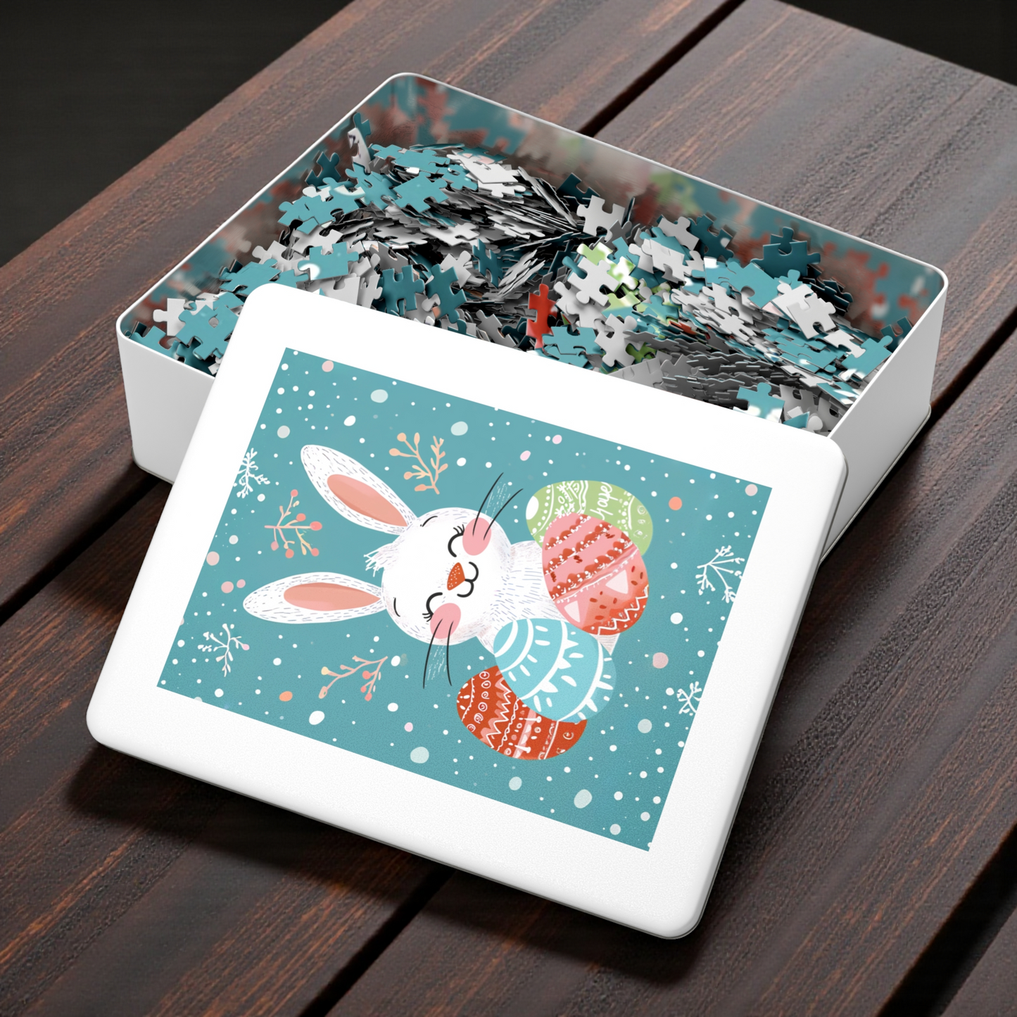 White Smiling Easter Bunny Puzzle