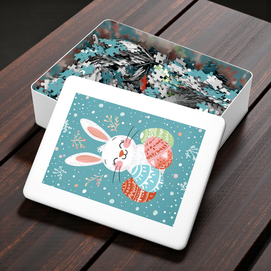 White Smiling Easter Bunny Puzzle