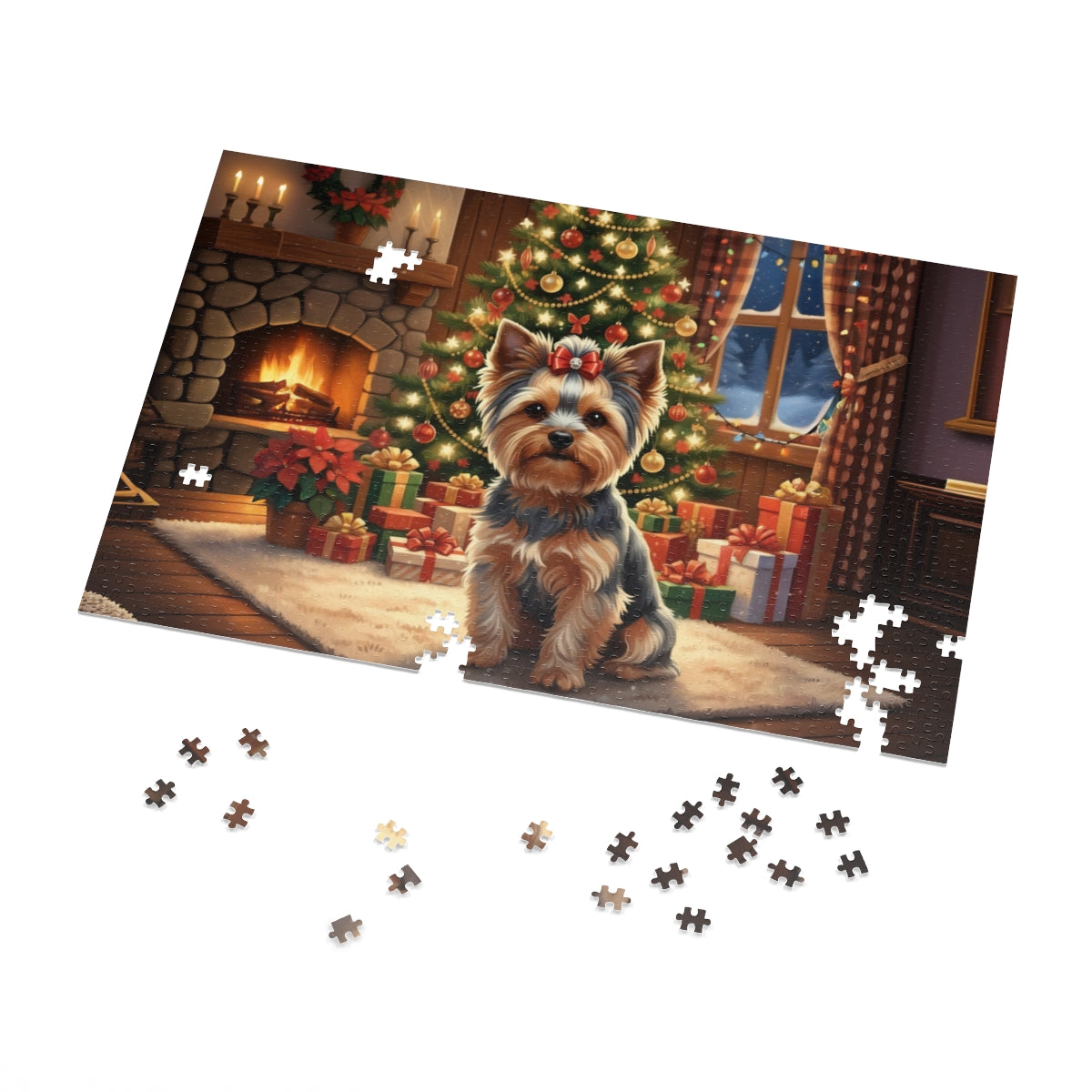 Yorkshire Terrier Puppy Christmas Puzzle