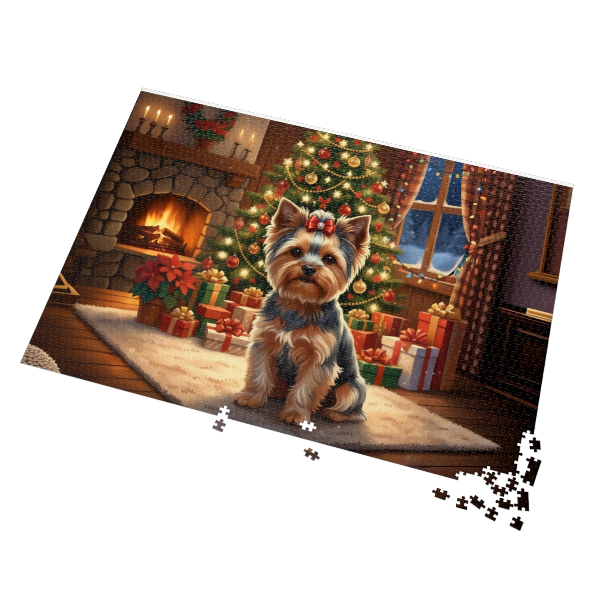 Yorkshire Terrier Puppy Christmas Puzzle